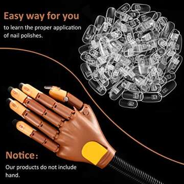 300 Pieces False Nail Tips DIY Nail Training Manicure Tool Removable Fake Nails Tips Nail Display Manicure Supply for Practicing and Training (Clear)