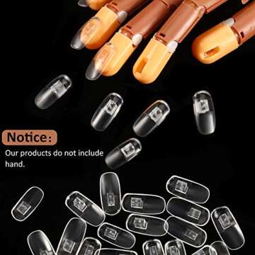 300 Pieces False Nail Tips DIY Nail Training Manicure Tool Removable Fake Nails Tips Nail Display Manicure Supply for Practicing and Training (Clear)