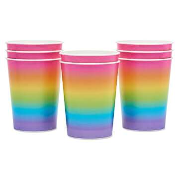 Ombre Rainbow 16 oz. Cups - 8 Count for Parties
