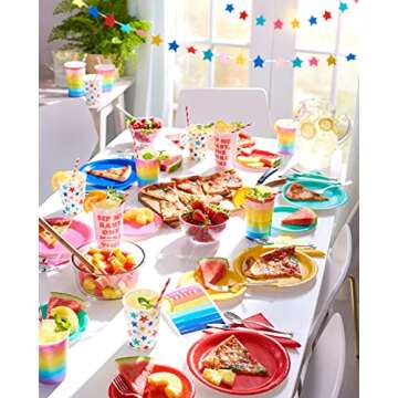 Ombre Rainbow 16 oz. Cups - 8 Count for Parties