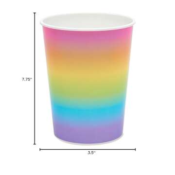 Ombre Rainbow 16 oz. Cups - 8 Count for Parties