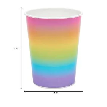 Ombre Rainbow 16 oz. Cups - 8 Count for Parties