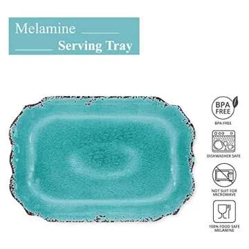 Supreme Housewares 20 Inch Melamine Serving Tray for Charcuterie and Desserts