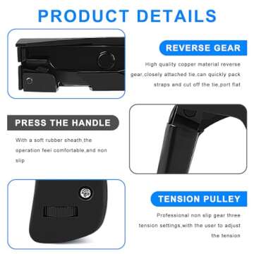Knoweasy Cable Tie Gun and Cable Tie Tool- Fastening and Flush Cutting Tool with Steel Handle Zip Tie Tool for Nylon Cable Ties
