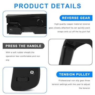 Knoweasy Cable Tie Gun and Cable Tie Tool- Fastening and Flush Cutting Tool with Steel Handle Zip Tie Tool for Nylon Cable Ties