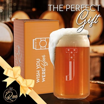 Engraved Monogram Beer Glasses for Men - Great Gifts
