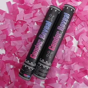 Exciting Gender Reveal Pink Confetti Cannon Set for Celebrations