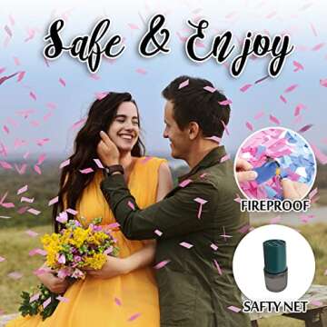 Exciting Gender Reveal Pink Confetti Cannon Set for Celebrations