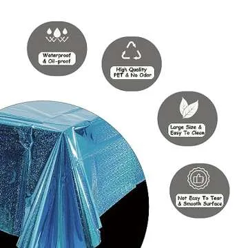 GREATRIL Shiny Blue Party Table Cover for All Occasions
