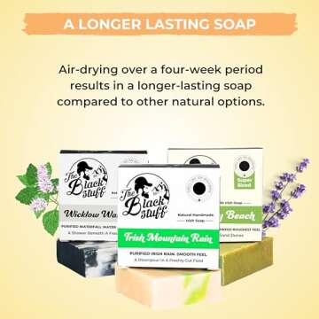 The Black Stuff All Natural Bar Soap for Men Handmade Cold Process Soaps with Organic Ingredients an...