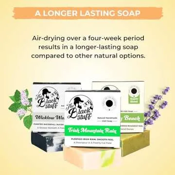 The Black Stuff All Natural Bar Soap for Men Handmade Cold Process Soaps with Organic Ingredients an...