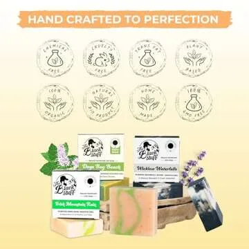 The Black Stuff All Natural Bar Soap for Men Handmade Cold Process Soaps with Organic Ingredients and Essential Oils - Mens Soap for Daily Use - Wicklow Waterfall, Irish Rain Mountain, Dogs Bay Beach