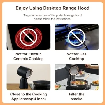 Zomagas Portable Range Hood, Mini Extractor for Kitchen