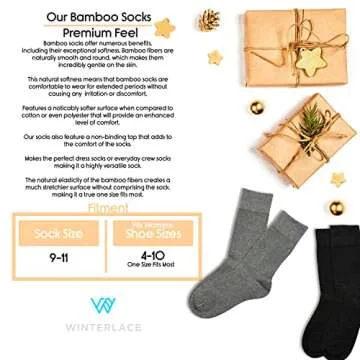 Winterlace Womens Premium Soft Crew Socks, 3 Pairs Bamboo Rayon Viscose Thin Trouser Dress Socks Bulk Pack