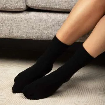 Winterlace Womens Premium Soft Crew Socks, 3 Pairs Bamboo Rayon Viscose Thin Trouser Dress Socks Bulk Pack
