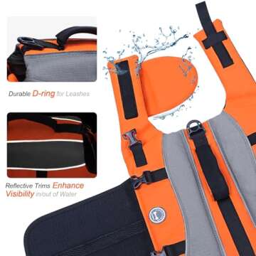 VIVAGLORY Dog Life Jacket for Safe Swimming Adventures