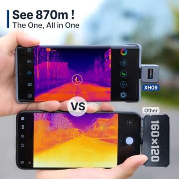 Xinfrared One XH09 Thermal Camera for iPhone, Thermal Night Vision Monocular for Outdoor, 50Hz, Hight IR Resolution Thermal Imaging Camera for Home Inspection and Wilderness Rescue - iOS