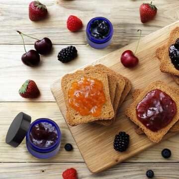 Cornucopia Brands Combination 12 Pack of Cobalt Blue 1oz & 2oz Glass Cosmetic Jars, Lids Included; Refillable Containers for Creams, Lotions