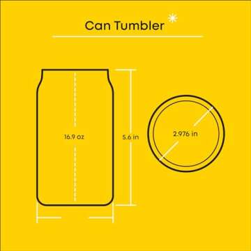 JoyJolt Disney Mickey Mouse & Friends Peek-a-Boo Collection Tumblers, 16oz Can Shape Tumbler Drinkin...