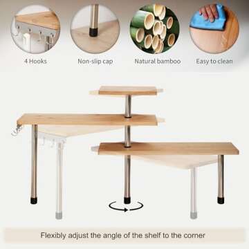 Versatile 3-Tier Corner Shelf for Small Spaces