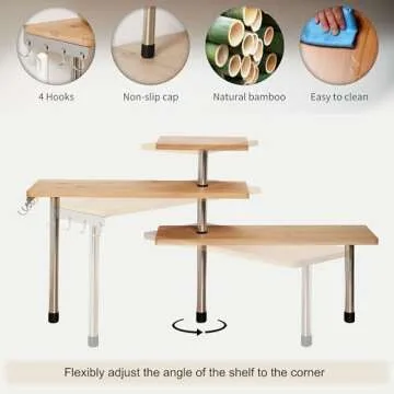 Versatile 3-Tier Corner Shelf for Small Spaces