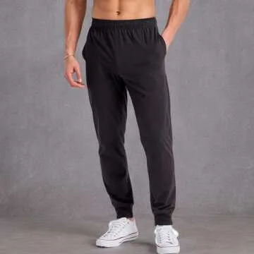 Hanes Originals Cotton Joggers, Jersey Sweatpants for Men with Pockets, 30" Inseam, Black