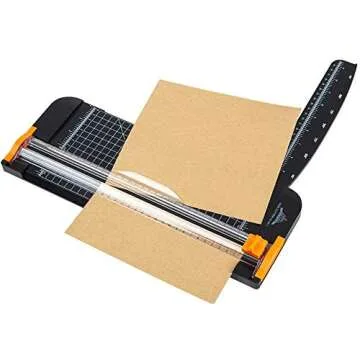 Soply A4 Paper Cutter 12 Inch Titanium Paper Trimmer Scrapbooking Tool with Automatic Security Safeguard and Side Ruler for Craft Paper, Label and Cardstock