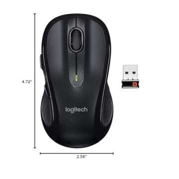 Logitech M510 Mouse, Wireless Black, 910-001825 (Black)