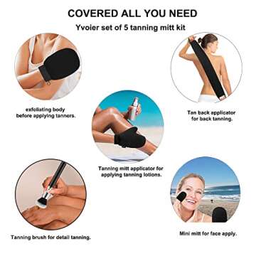 Yvoier Self Tanning Mitt Applicator Kit - 5 Pack for Flawless Application