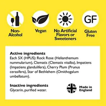 RESCUE Bach Remedy Dropper 10mL, Natural Stress Relief, Homeopathic Flower Essence, Vegan, Gluten & Sugar-Free, Non-Habit Forming (Non-Alcohol Formula)