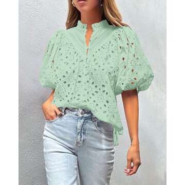 PRETTYGARDEN Women's Summer Lace Tops for Stylish Comfort