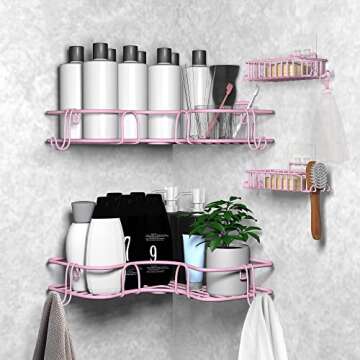 TONLEA Corner Shower Caddy, Shower Organizer for Bathroom, 4-Pack Rustproof Corner Shower Shelves Wi...