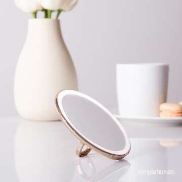 simplehuman Sensor Mirror Compact: 10X Magnification & Light