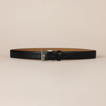 Amazon Essentials Men's Leather Belt, Classic Style, Size 46, Black