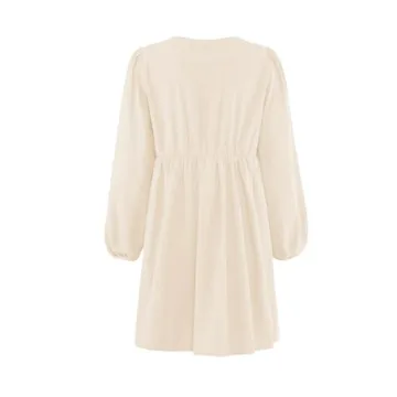 ZESICA Women's Chic Tie-Front Long Sleeve Spring Dress