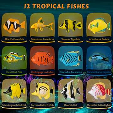 GobiDex Ocean Life Fish Dig Kit, Excavate 12 Simulated Marine Fish Science Kits for Kids Age 6-8-12,...