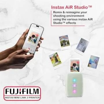 Fujifilm Instax Mini Link 3 Printer Bundle Instax Mini Film (40 Sheets), Instax Mini Link 3 Protective Case (Sage Green)