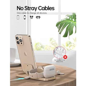 3 in 1 Charging Stand: Ultra Portable for Apple Watch, iPhone & AirPods