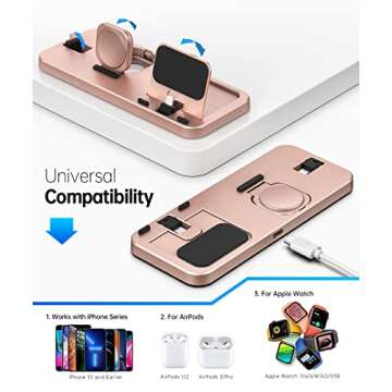 Ultra Portable 3 in 1 Charging Stand for Apple Devices