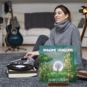 Now Playing Vinyl Record Holder with Warm White Lights