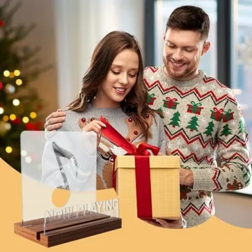 Now Playing Vinyl Record Holder with Warm White Lights