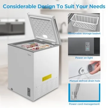 Midea 3.5 Cu.ft Chest Freezer - Compact & Efficient
