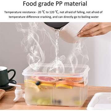 3L Plastic Water Dispenser for Fridge Juice Containers with Lids & Faucet Lemonade Beverage Dispenser Water Jug Pitcher Large Drink Dispensers for Parties Water Pitcher for Fridge Cool Stuff