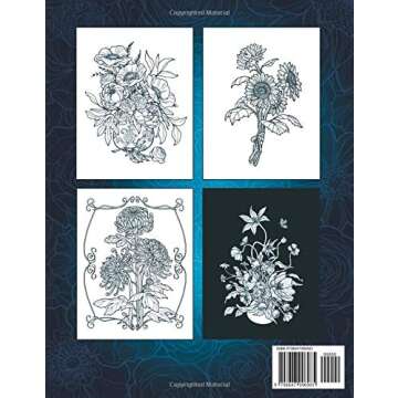 Serene Flowers: Adult Coloring Book with Realistic Floral Designs