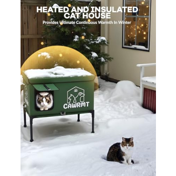 Cozy Outdoor Heated Cat House for Winter Comfort