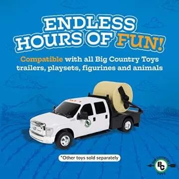 Big Country Toys Realistic Ford® Truck Toy with Hay Squeeze, 1:20 Scale Farm Toys for 3 Year Old Boys