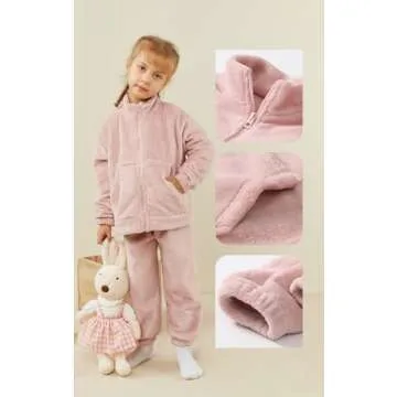 Kiddook Girls' Flannel Clothes Set for Winter Warmth