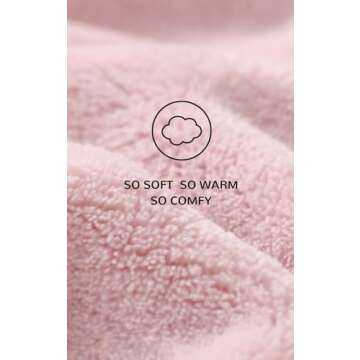 kiddook Girls' Flannel Clothes Set, Zipper Top and Pants Winter Warm Soft Fuzzy Homewear(Pink,10-12Y)