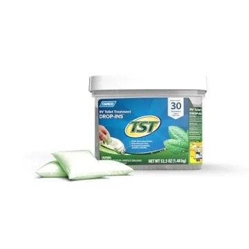 Camco TST MAX RV Toilet Deodorizer Drop-INs - 30-Pack for Odor Control and Waste Breakdown