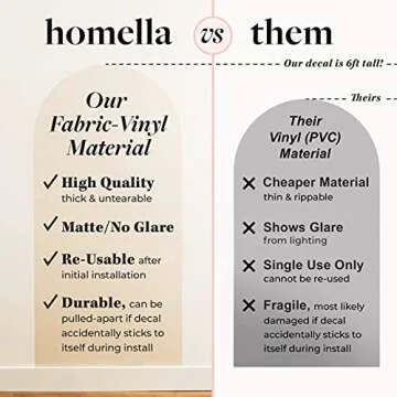 Homella Arch Wall Decal – Taller Boho Decor for Living Room, Bedroom or Nursery Accents –Modern Bohemian Stickers Art Murals to Peel and Stick –Removable Wallpaper (Light Beige/Off-White)